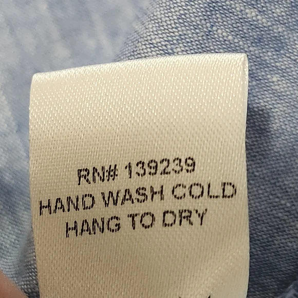 Tuckernuck Blue Cotton Chambray Callahan ButtonDown Shirt Dress Ruffle Hem Small - Picture 10 of 11